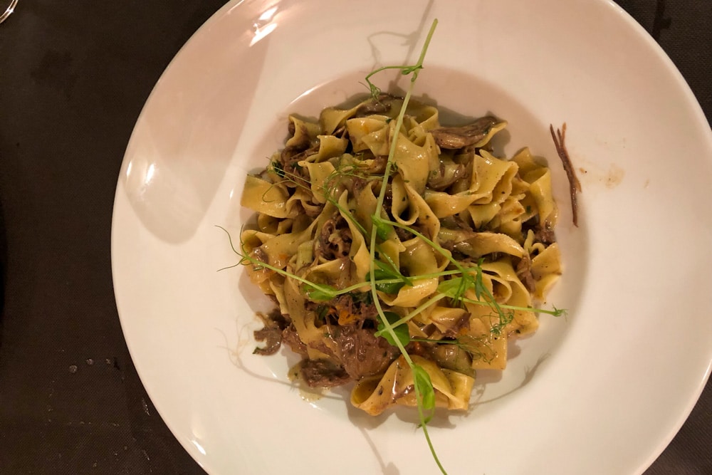 Duck ragu pasta from above