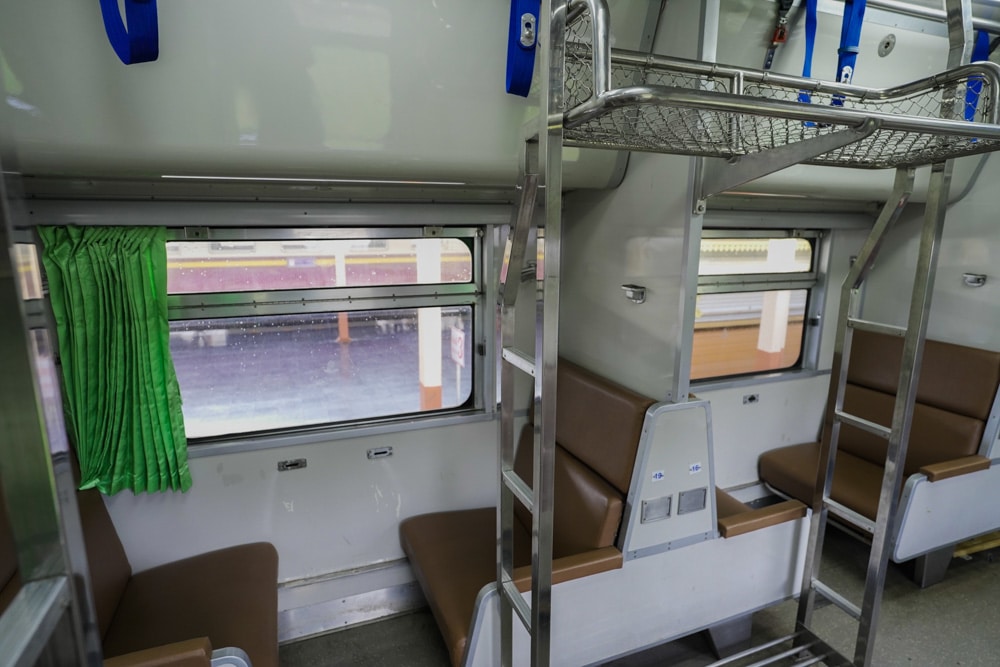 The 2nd class sleeper seats on the Chiang Mai To Bangkok By Train